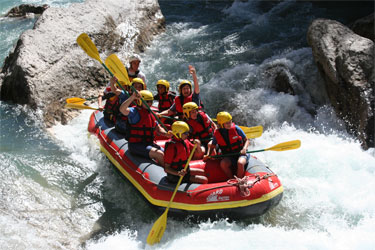 groupe en raft